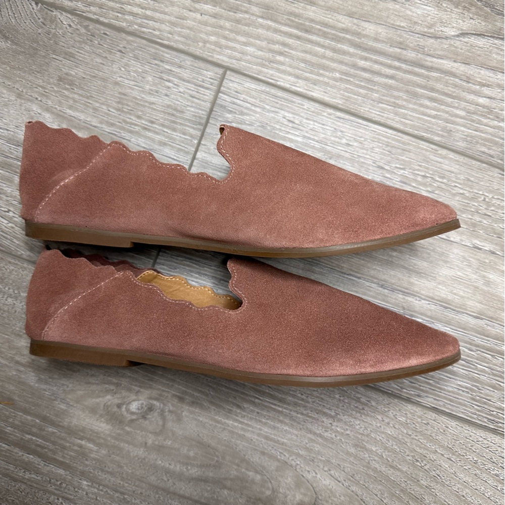 Lucky Brand Women's Canyon Rose Oiled Suede Shoes Like New Size 9 - Picture 2 of 8